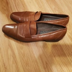 Amalfi Brown Leather Loafers Italy 10.5 AA